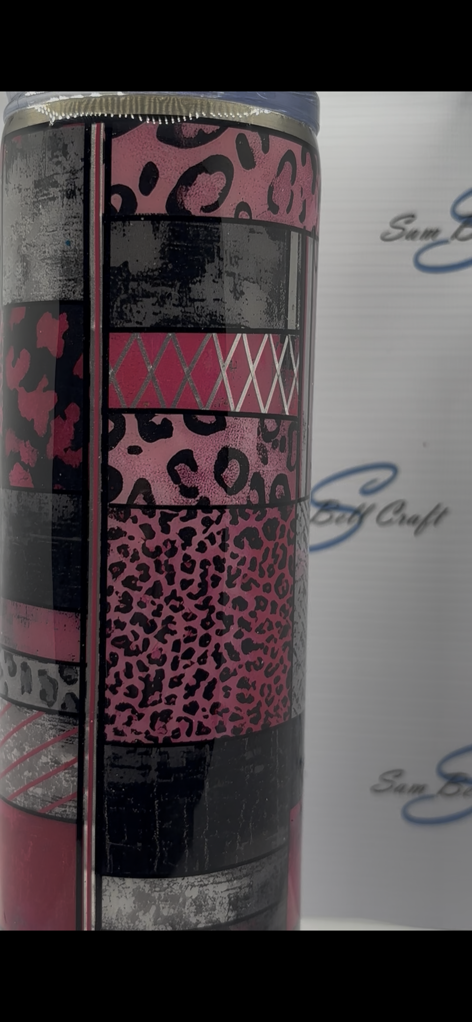 Pink & Black Vinyl Tumber