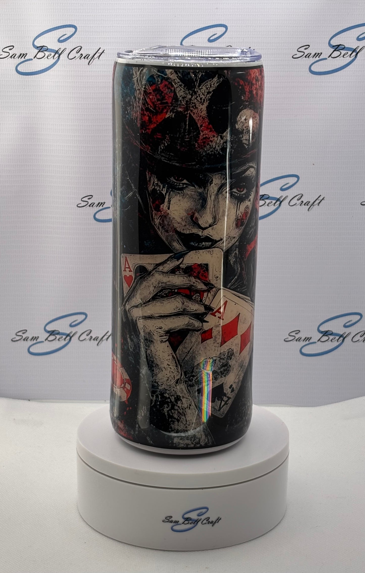 20oz Lady Gambler Vinyl & Glitter Tumbler