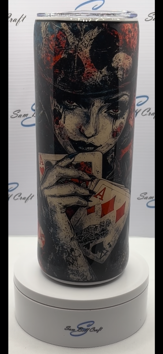 20oz Lady Gambler Vinyl & Glitter Tumbler