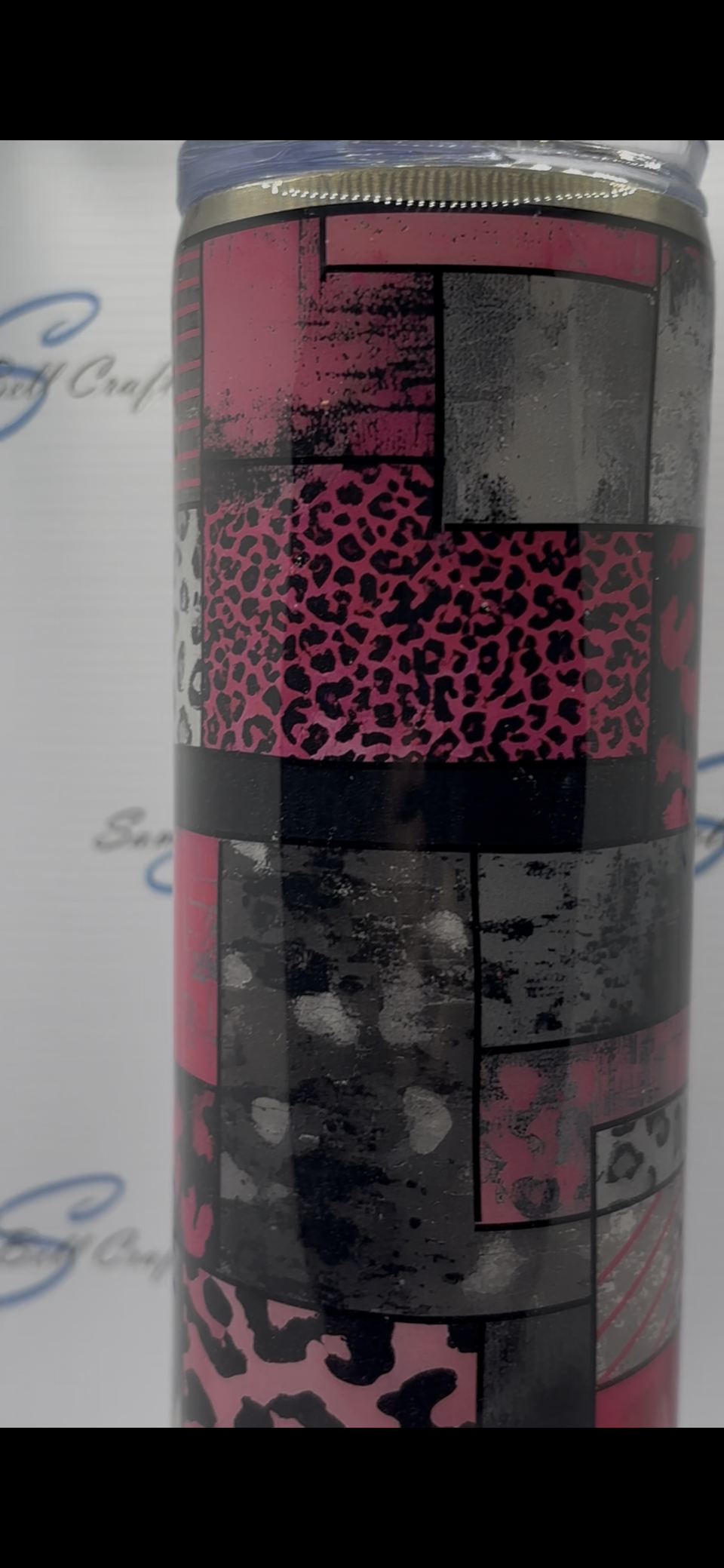 Pink & Black Vinyl Tumber